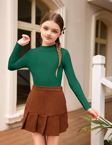 Image of Arshiner Girls Half Turtleneck Long Sleeve Knit Slim Sweater Pullover Tops