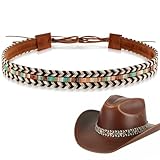 0.78×52 Inch Hat Bands for Women Cowboy Hat Band, Cowboy Hat Band for Men Ethnic Western Rural Hat Belts Western Hat Band for Women Men Cowgirl Rope Belt (Braid)