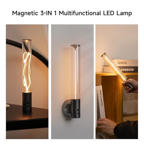 Image of AUGE LIGHT Motion Sensor Light Magnetic Body Sensor Wall Light Wall Sconce Rechargeable USB Torch Lights Cordless Handheld for Bedside Stair Hallway (Gray)