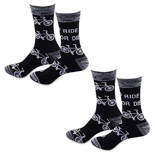 JXGZSO Funny Riding Bikes Crew Socken Ride Or Die Socken Racer Adventure Geschenk für Biker - Schwarz - Einheitsgröße Cover