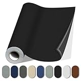 Lifeshoon Fabric Repair Patches, 17X79 Inch Canvas Self-Adhesive Fabric Patches Tape Durable, DIY Large Canvas Repair for Sofa, Couches, Furniture, Chair, Clothing （17X79 Inch, Black）