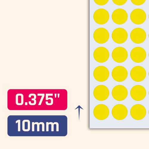 Image of 3000 Pack, 0.375 inch Round Color Coding Circle Dot Sticker Labels - Yellow