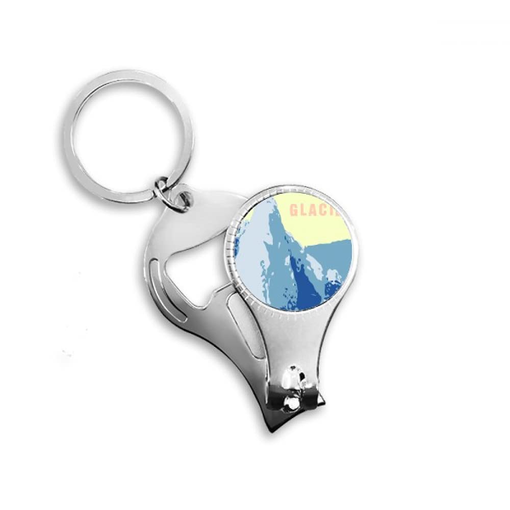 Crystallization Glacier Snow Nail Nipper Ring Key Chain Bottle Opener Clipper