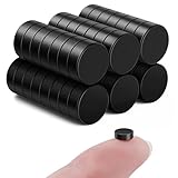 SMARTAKE 45 Pcs Refrigerator Magnets, 6x2mm Small Round Fridge Magnets, Multi-Use Premium Neodymium Office Magnets for Fridge, Whiteboard, Billboard in Home, Kitchen, Office and School (Black)