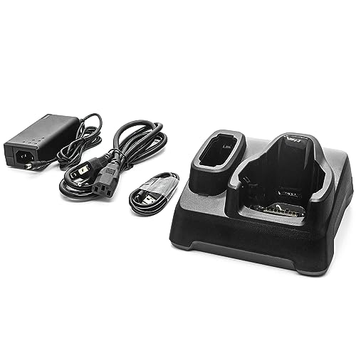Image of Charger for Zebra MC9300 MC9400 MC93 MC930B MC930P Scanner, 1-Slot USB Charging Cradle with Spare Battery Charger, CRD-MC93-2SUCHG-01,Power Adapter Included
