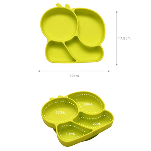 Toyvian Pratos para Bebês Com Ventosa Divididos Pratos para Bebês Crianças Bpa Pratos de Silicone Gr