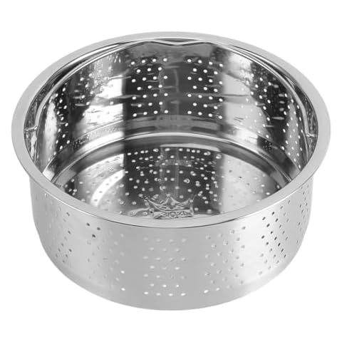 TOPINCN Steam Basket, Stainless Steel Steam Basket with Handle Sugar Removal Rice Cooker Insert Steaming Rack Steamer Cookware Steamer for Cooking (20cm) Cover