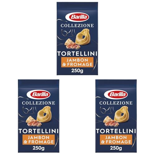 Barilla Tortellini Pâtes fourrées au jambon et au fromage 250 g (Lot de 3)