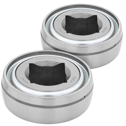[2-Pack] GW211PPB3 - Agricultural Bearing - Disc Harrow Bearing - Square Bore: 1-1/2 in - Outer Diameter: 3.937 in Spherical - Width: 1.321 in