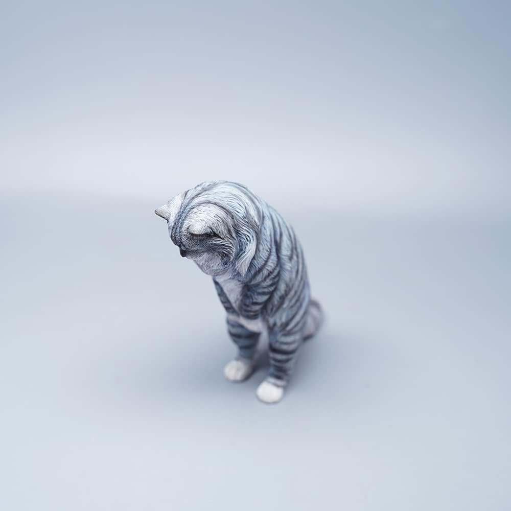 JXK Maine Coon Cat Decor, Home Decor Standing Cat Statue for Desktops, Durable Polyresin with Intricate Details for Cat Lovers, Orange