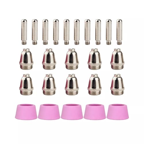 Image of fits VEVOR CUT-50DF CUT-50 CT520 CT520D CT312 3 in 1 Plasma Cutter Nozzles + Electrodes + Cups TIPS kits (25-PK Kit)