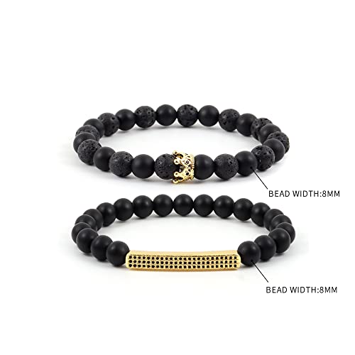 Jerbas Crown Bracelet For Men Trendy Handmade Classic Strand Stone Beaded Bracelet For Men Jewelry Gift #TOP2