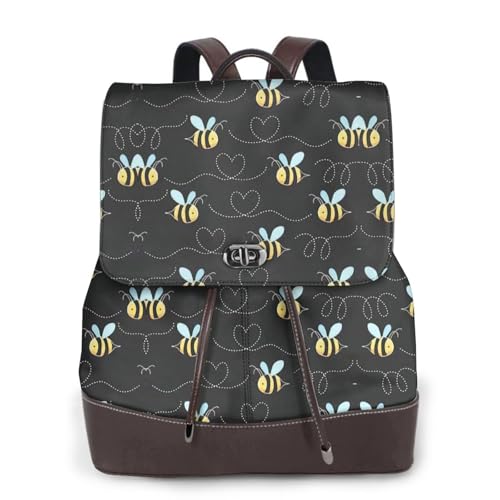 Sac à dos en cuir pour femme Bee Flying chic et élégant en cuir véritable