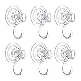 6 Pack Suction Cup Wreath Hanger,Large Clear Reusable Wreath Heavy-Duty Hook 22 LB Removable Strong