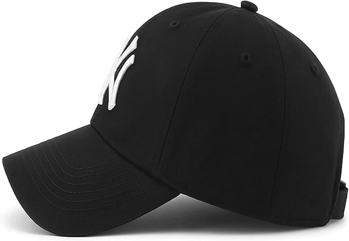 Image of Men Women Fashion Baseball Cap, 100% Cotton Twill, Black, Unisex-Adults