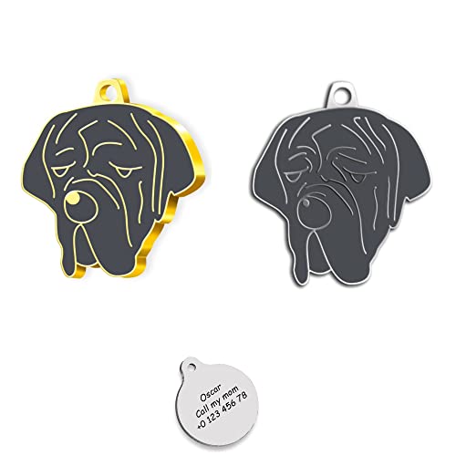 Neapolitan Mastiff Gold Plated Dog Tag - Personalized ID Tag