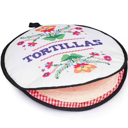 PixiPy Tortilla Warmer Pouch (Blue Peacock, 12 Inch), Microwavable Fabric Tortilla Heater Pouch to Keep Tortillas Soft & Warm, Insulated Heat Keeper for Flour & Corn Shells, Ideal for Tacos & More
