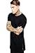 Valley Railway Mens Black Long T-shirt Hipster Hip-hop Street T-shirt US Sizes (Large)