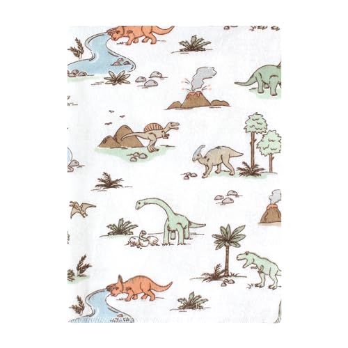 Image of Hudson Baby Unisex Baby Cotton Poly Flannel Burp Cloths Bundle, Dinosaur Adventures, One Size