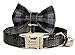 Personalized Kitten Collar with Bell Bowtie, Customized Engraved Small Puppy Cat Name and Phone Number (L, Black)