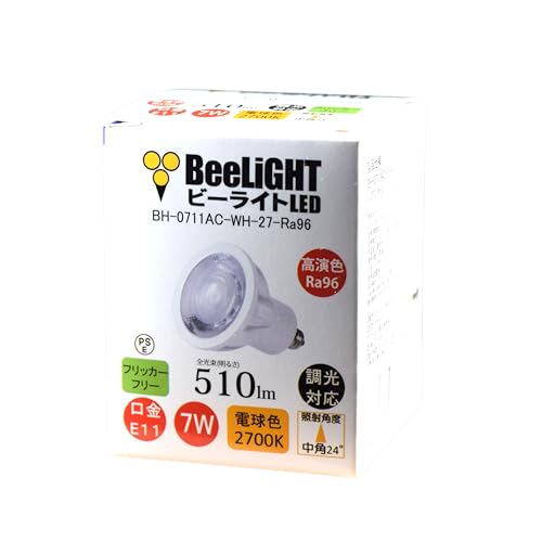 BeeLiGHT LEDd E11 FRa96 Fm F NX4 FAAA Ή tbJ[t[ p24° Whitef dF2700K 510lm 7W(_CNnQ60W) JDR50^Cv (Pi)yʐ^E