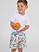 RUGGEDBUTTS Boys UPF50+ Sun Protection Fruits & Florals Swim Trunks - Blue Orange You The Sweetest, 3T