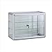 Glass Counter Top Display Showcase - Aluminum Frame with Sliding Glass Door and Lock (Aluminum)