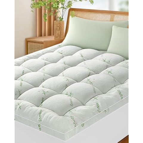 Baauye Bamboo Breathable Mattress Topper(King,78"x80") Cover