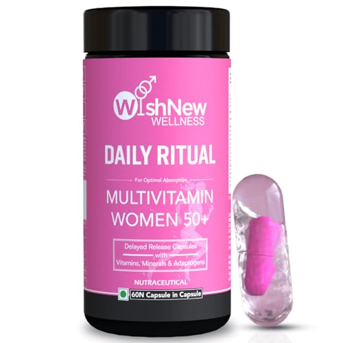 Image of WishNew Wellness Daily Ritual Women's 50+ Multivitamin | Comprehensive Nutrient Blend for Menopause, Skin & Joint Health | 60 Delayed Release Oil Capsules for Optimal Absorption & Wellbeing