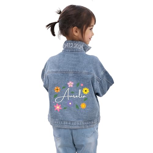 LUBOT Kids Customized Embroidered Denim Jackets – Birthdays Gift for Boys and Girls Suitable for Outdoors and School - Main Image