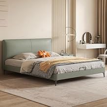Modern Simplicity Full Size Bed Frame Ergonomic Upholstered Headboard with Heavy Duty Wooden Slat Support Noise-Free
