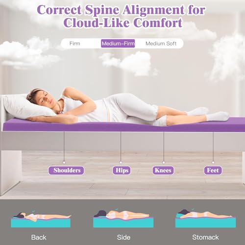 Airensky 2 Inch Cooling Gel Memory Foam Mattress Topper Twin Size - CertiPUR-US Certified Bed Topper, Pressure Relief for Back Pain, Breathable Design, Odor-Free (39\"x75\")