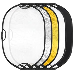 Fasmov 24″x36″Light Reflectors, 5-in-1 Photo Collapsible Photography Reflector, Collapsible Light Reflector with Carrying Case, Collapsible Light Reflector for Photography Photo Studio Outdoor Light