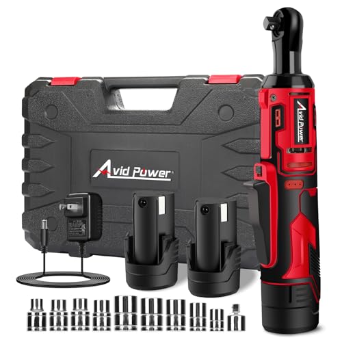 AVID POWER Cordless Electric Ratchet Wrench 3/8", 44.2 Ft-lbs 12V