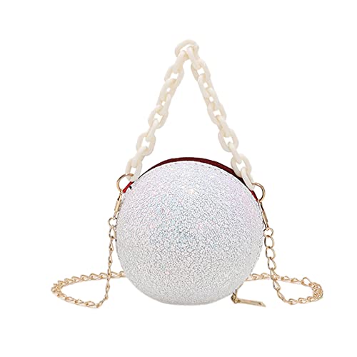 Pailletten-Umhängetasche, Umhängetasche, Kette, Messenger-Tasche, Handtasche, kugelförmige Clutch-Tasche für Damen, Tragetasche, W Cover