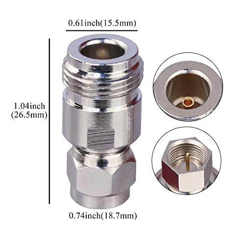 TUOLNK Adaptador coaxial N hembra a F macho 2 pzas miniatura 4