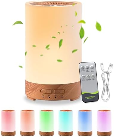 Essential Oils Diffuser 150 ml with 7 Colour LED Light, Imitation...