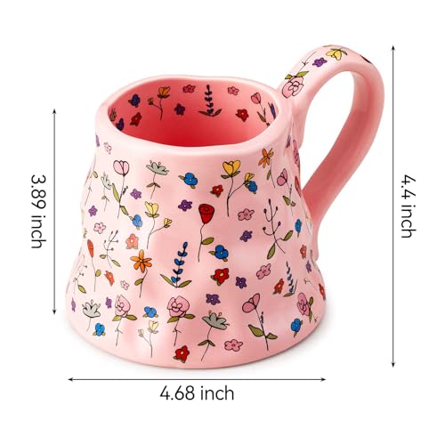 Set de 2 mugs grandes de cerámica 20 oz con diseño floral miniatura 2
