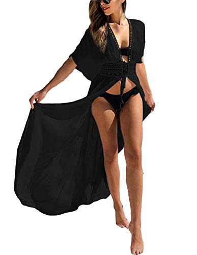 AILUNSNIKAWomens Long Beach Kimono Cardigan Open Front Bathing Suit Swimsuit Cover Ups