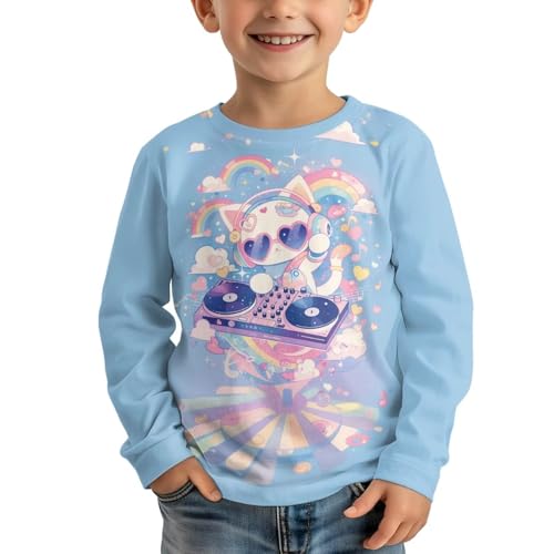 Image of Long Sleeve Shirts for Girls Winter Tops 3-16t Cartoon T Shirts for Fall Clothes