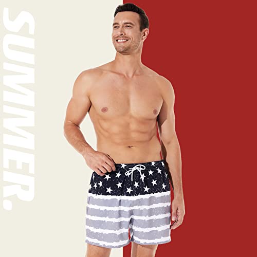 Image of BRISIRA Mens Swim Trunks Swim Shorts Quick Dry 5 inch Inseam Beach Shorts with Compression Liner and Zipper Pocket