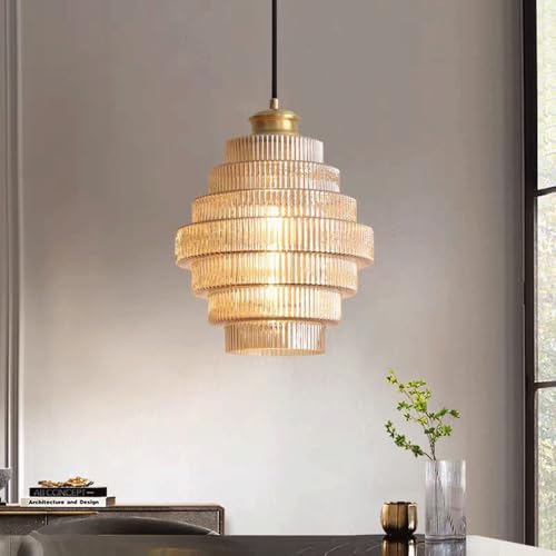 Suspension E27 à montage encastré, lustre industriel en verre créatif