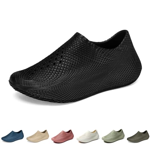 Fashion Womens Slip-On Honeycomb Shoes - Foam Runner Style Lightweight & Durable EVA Material Breathable Mesh Ventilation for Men Casual Walking(Black-43)