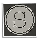 Stupell Industries Modern S Initial Elevator Key Circular Shape Framed Wall Art