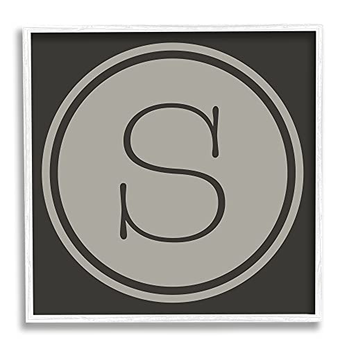 Stupell Industries Modern S Initial Elevator Key Circular Shape Framed Wall Art