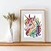 Stitchmelody Easy Stamped Cross Stitch Kits for Beginners,11CT Printed Pattern Embroidery Kit,DMC Threads Sewing Pattern Needlepoint Kits for Adults-Colorful Unicorn 11''X15.3''