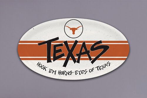 Magnolia Lane Texas Longhorns Plate, 12.25-inch Length, Oval, Kitchen, Kitchen Accessories