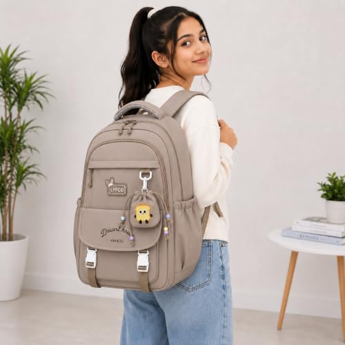 Image of Korean Style Unisex School & College Backpack Bag | 18 Inch Large Capacity Bag For Girls & Boys Age of 12-16 Years | Best For Middle & High School, College, Tution, Travel, Camping
