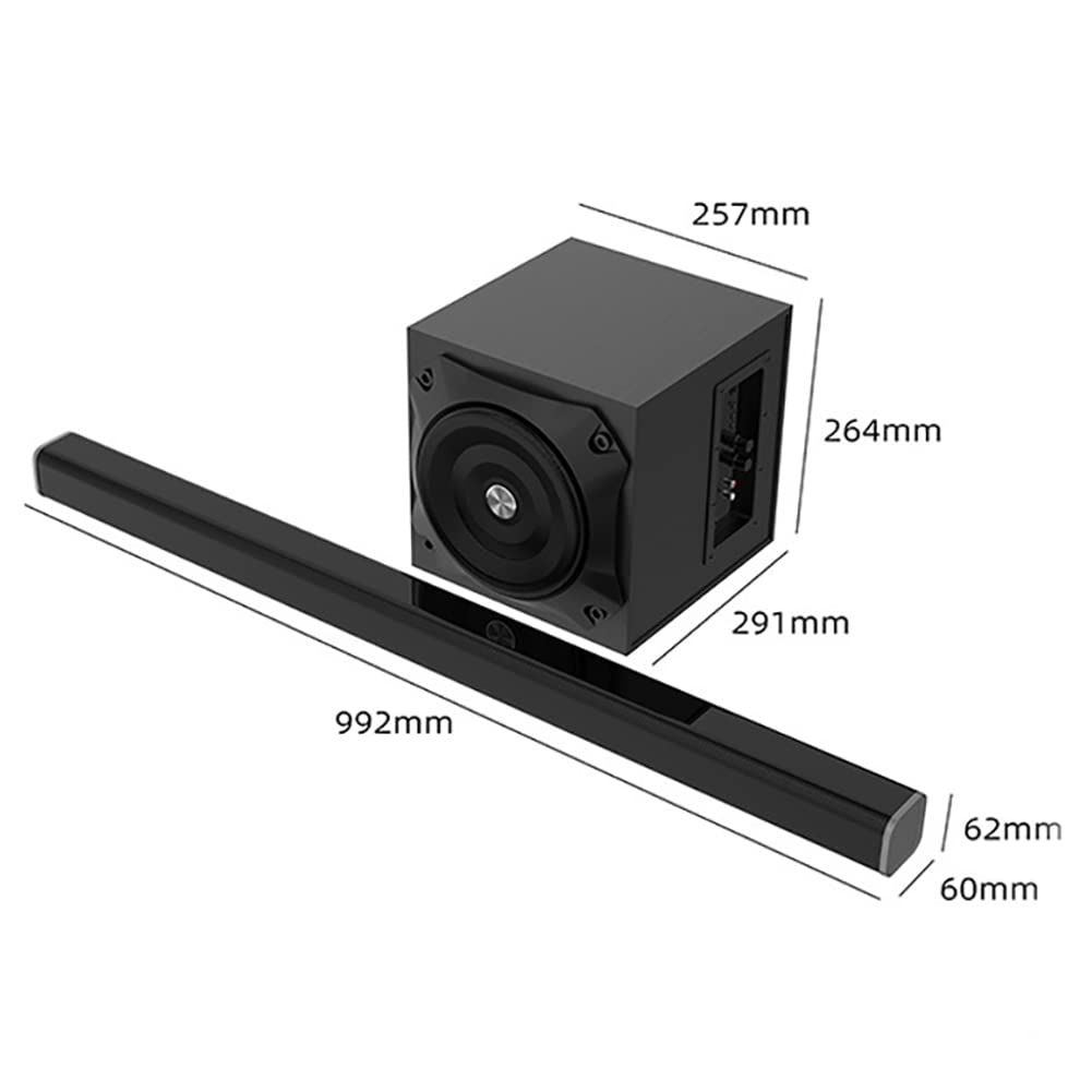 RSGK Altoparlante Soundbar TV con Subwoofer da 6,5 Pollici, Home Theater Altoparlante Bluetooth Wireless per TV, PC, Proiettore
