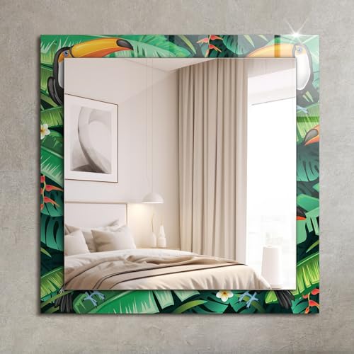 Miroir rectangulaire moderne 60x60cm cadre graphique tukane déco murale - 3